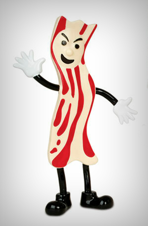 Bendable Mr Bacon from Accoutrements and Archie McPhee bacon, action figure, mister bacon