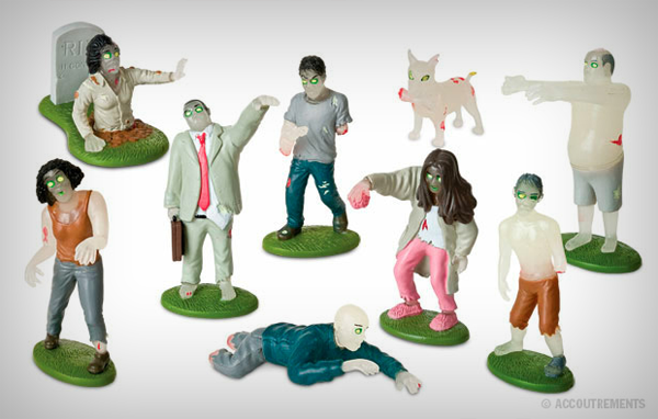 Glow In The Dark Zombie Playset from Accoutrements and Archie McPhee zombies, zombie, undead, glow, action figures, playset, figurines