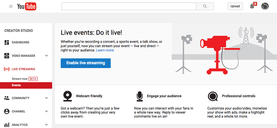 YouTube, Live Event, Live Events, live video, live video event, free live streaming, live stream, live streaming video