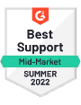 G2 Mid Market Best Support Summer 2022
