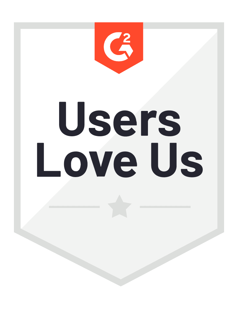 `Users Love Us` G2 badge 