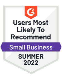 G2 Small Business Users Most Likely to Reccomend Summer 2022