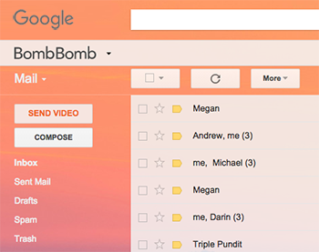 send video in Gmail, Gmail video, email open, video play, record video, email inbox, BombBomb, Chrome extension, options