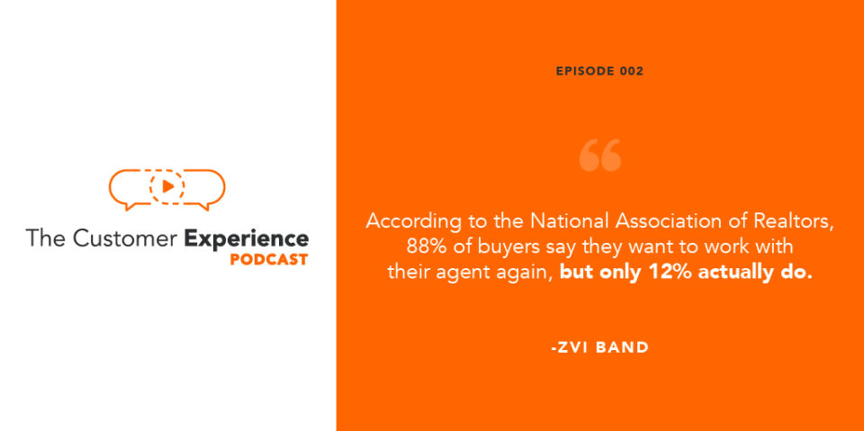 the customer experience podcast, Zvi Band, Contactually, NAR, Realtors, repeat business