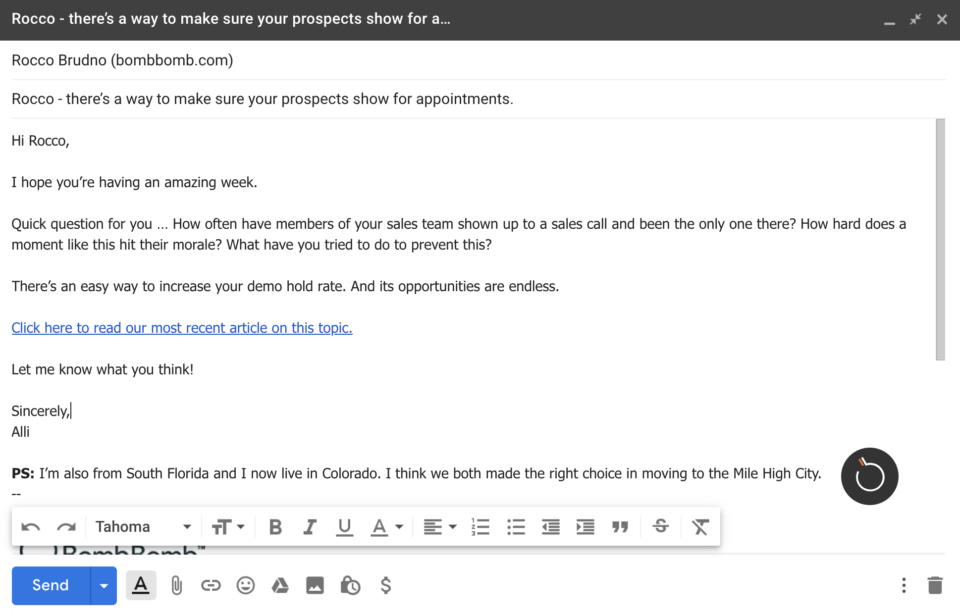 Cold Prospecting Email Template