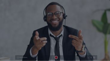 Man recording video with headset