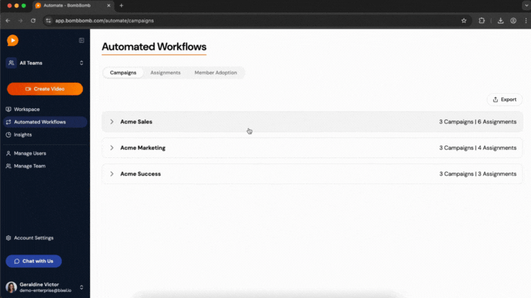 BombBomb automated workflows animated gif
