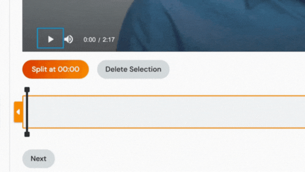 Gif of editing a video via trimming