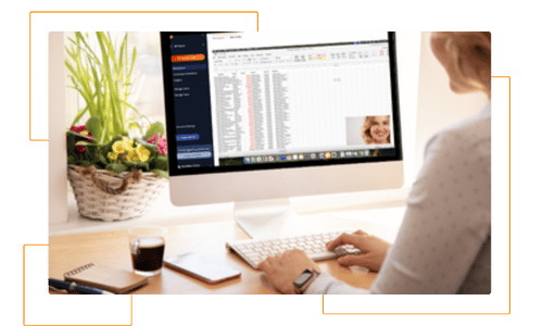 Woman doing a screenshare for video training