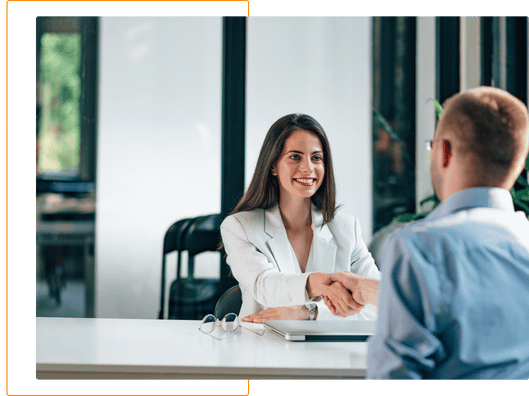 employees shaking hands