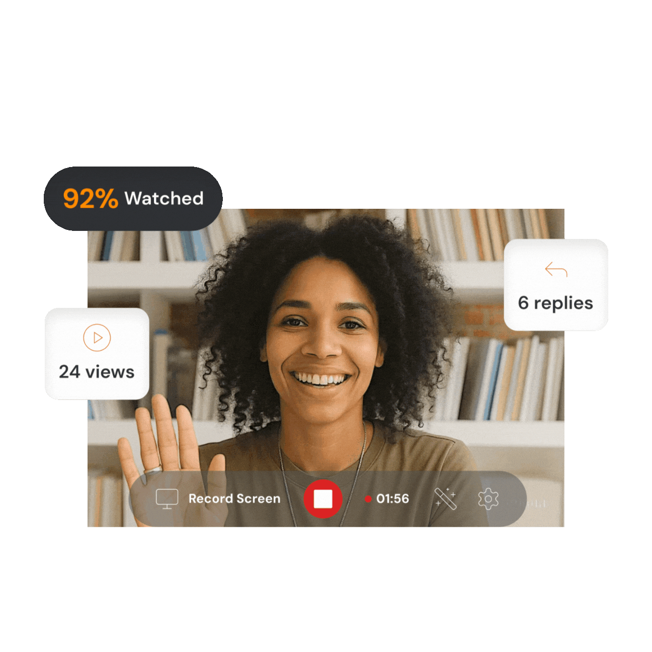 Waving woman - animated
